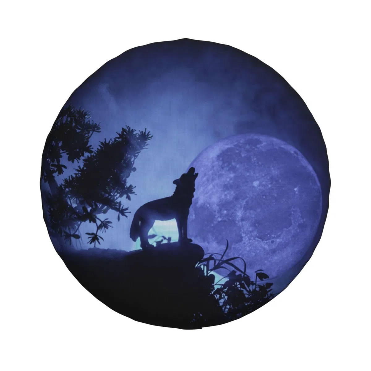Funda universal de repuesto para rueda de repuesto, Silhouette Howling Wolf, Halloween, impermeable, a prueba de polvo, para remolque, caravana, SUV, rueda de coche todoterreno de 16 pulgadas