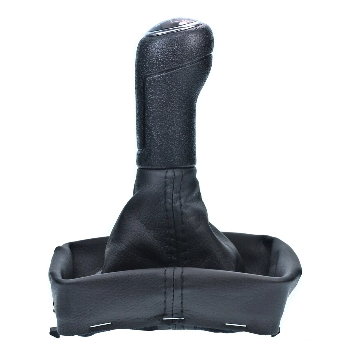 Pomo palanca de cambios y Funda palanca de cambios para VW Polo 4 9N 2001-2009 - 5 velocidades marchas - con Marco - negro - para transmisión manual - fuelle palanca de cambios - (A255)