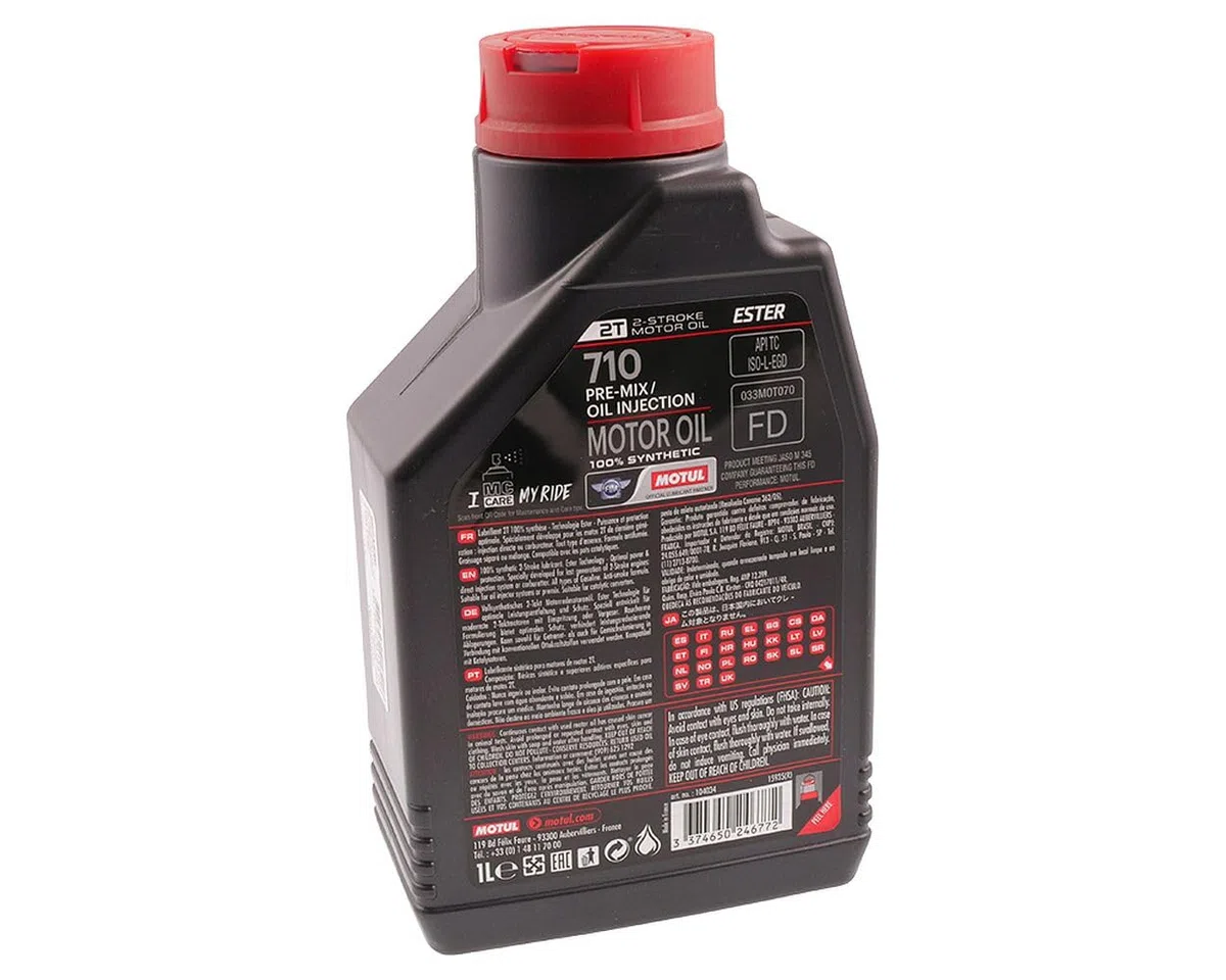Motul 710 2T - Aceite 100% sintético para mezcla para motores de 2 tiempos