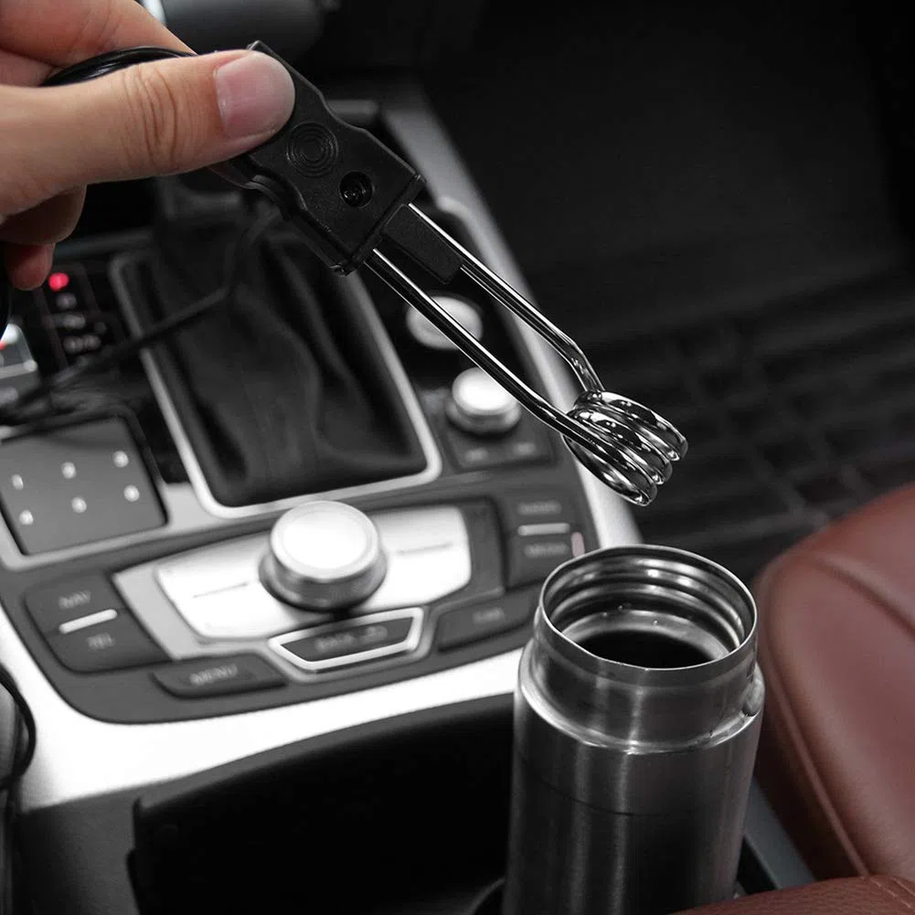 MoreChioce - Calentador de agua portátil de 12 V para coche, calentador de agua eléctrico, calentador de agua para viajes, camping, viajes, café, calentador de agua