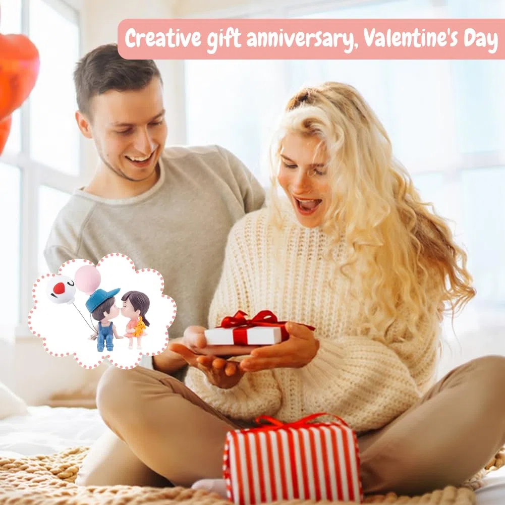 Decoración de Coche,Bonito Adorno de Coche para Pareja,Figura de Muñeca de Globo de Coche,Adornos Lindos para Parejas de Besos,Estatua de Pareja para Coche,Hogar