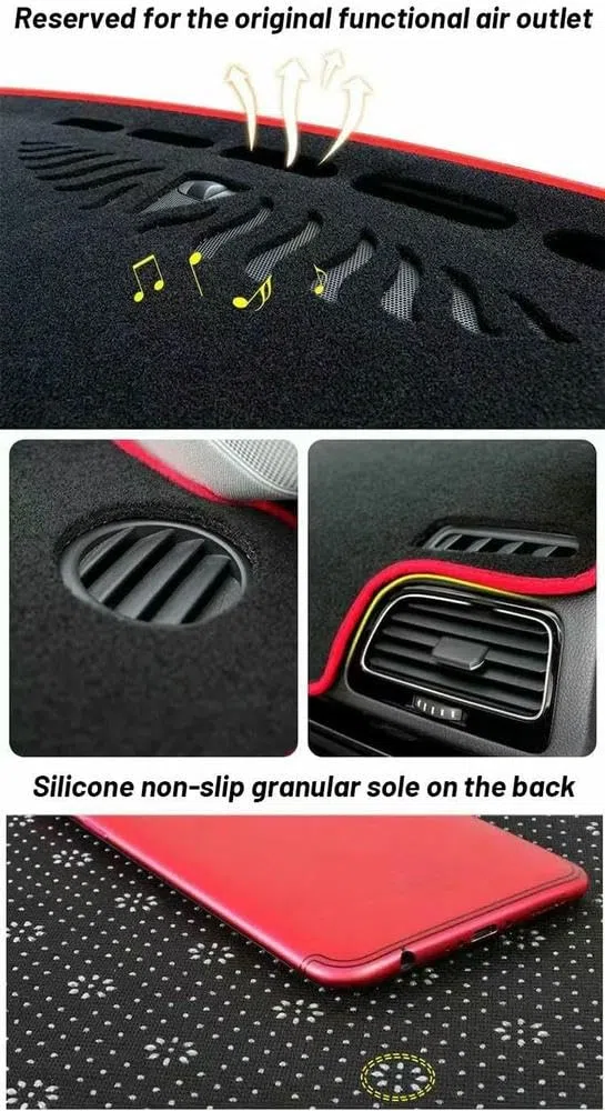 Funda para salpicadero de Coche de Gamuza y Franela de poliéster Apto para Toyota Apto para Avensis 2003 2004 2005 2006 2007 2008 2009
