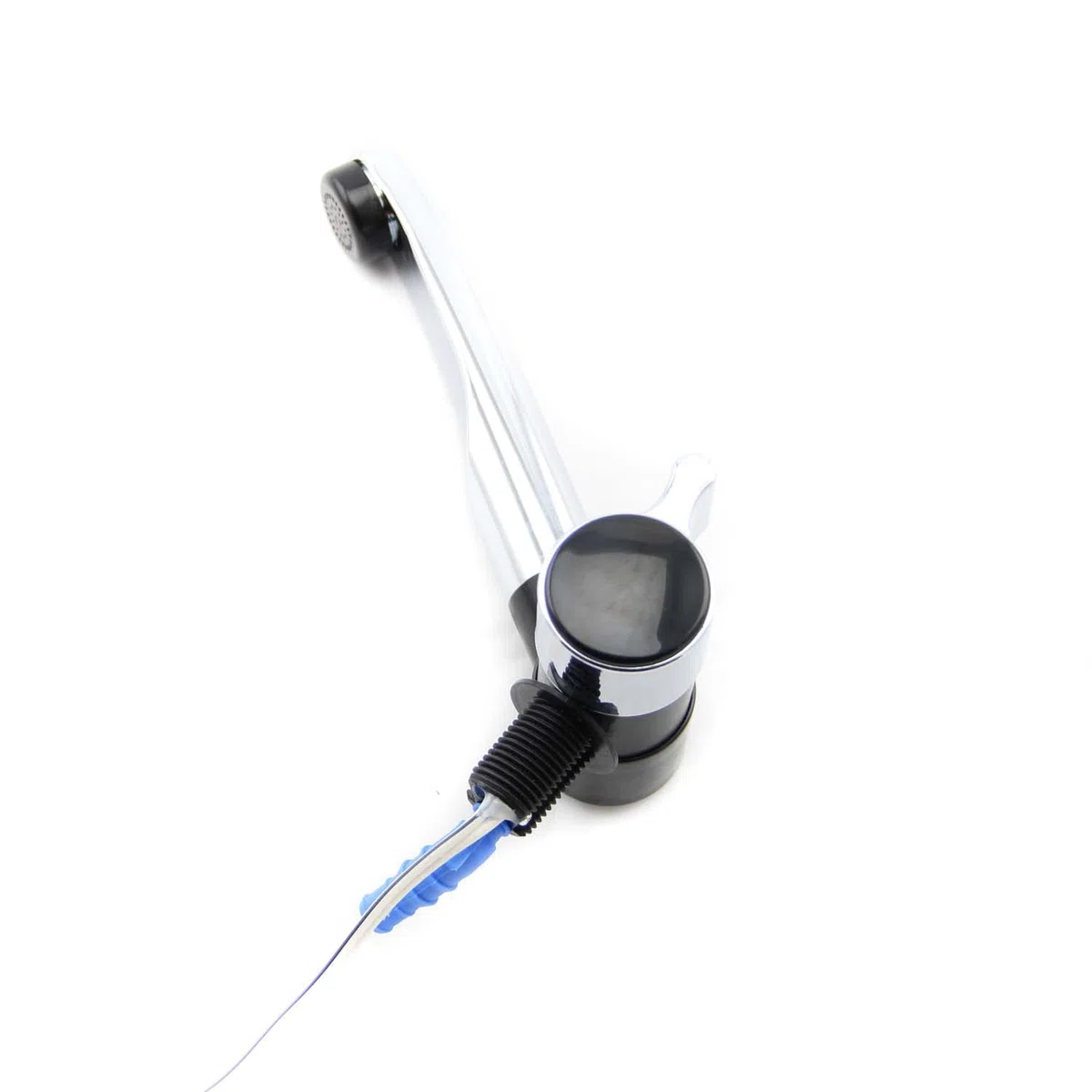 Grifo de agua con interruptor automático | Agua para cocina, baño, caravana, catering (negro/cromo)