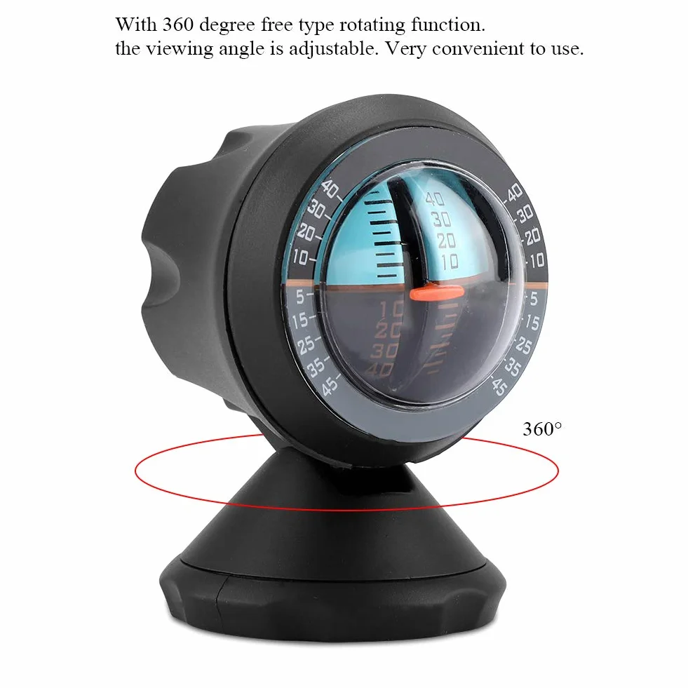 Inclinómetro de coche indicador de pendiente herramienta de equilibrio de gradiente con rotación de 360 grados para coche/vehículo
