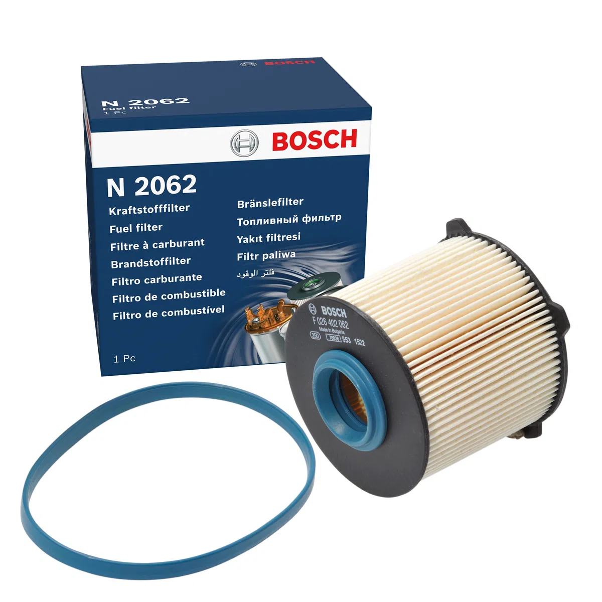 Bosch N2062 Filtro Diesel para Coche - Separa Partículas y Agua del Combustible, Protege el Sistema de Inyección