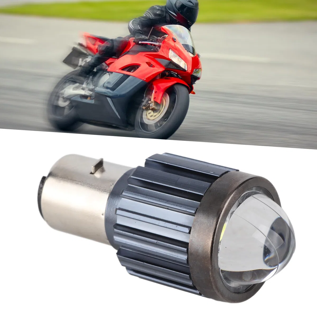 Faro LED para Motocicleta BA20D, Focos Brillantes para Moto de 3500lm, 6000K, Color de Luz Blanca