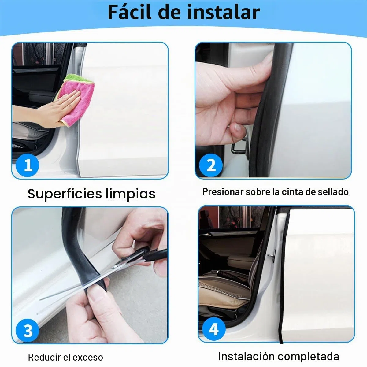 Junta de puerta para auto, 3 metros de junta de goma universal, perfil de junta para maletero de auto, para autos, autocaravanas, camiones