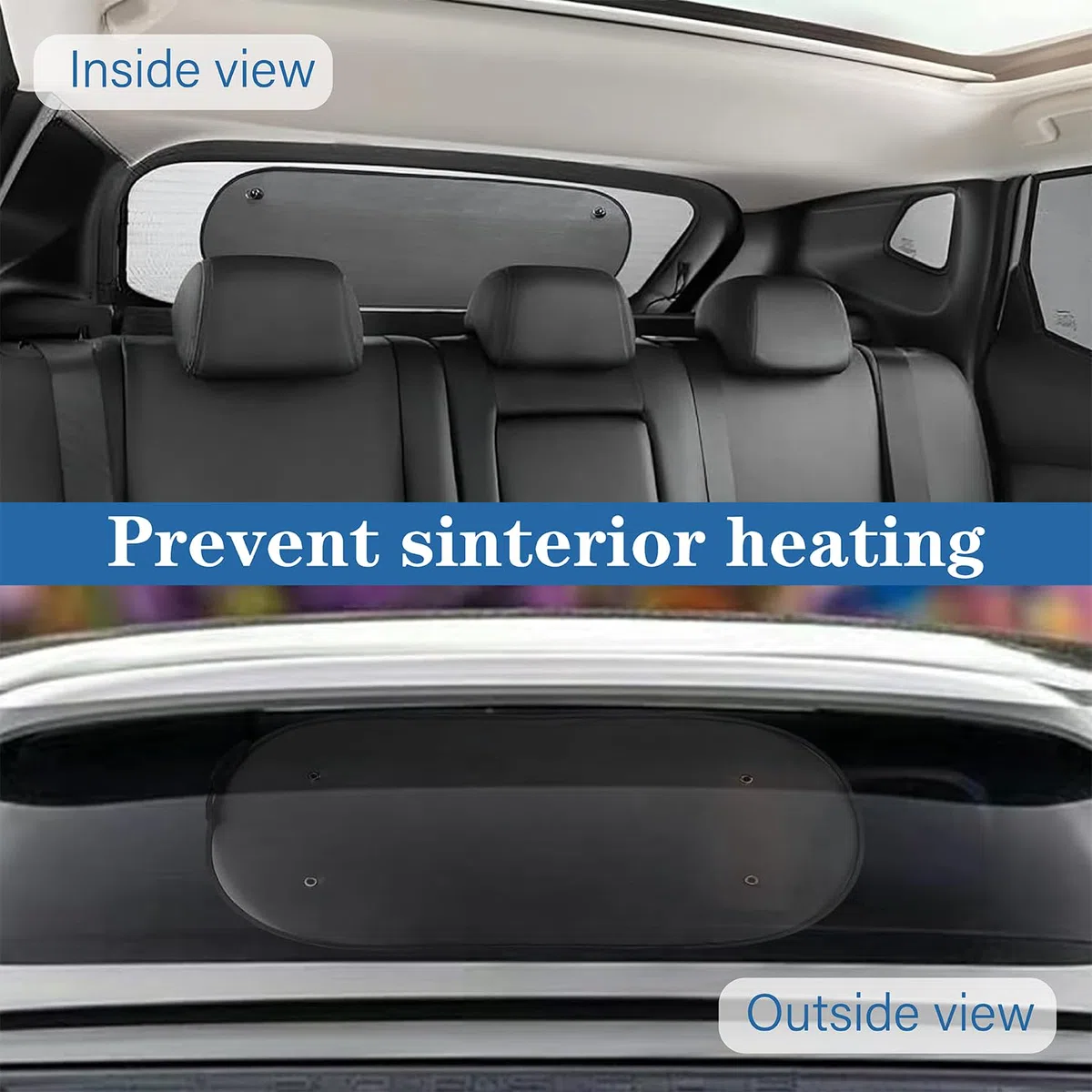 Kit de Parasol para la Ventana Trasera,Parasol de Coche Seguro para Perros y Niños,Ventilado y Transpirable con Protección UV(100 * 50 Negro)