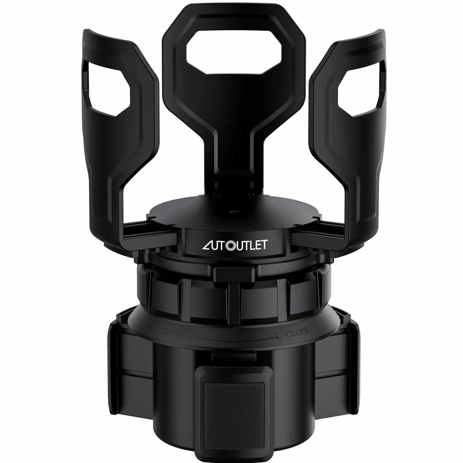AUTOUTLET Versátil expansor Redondo para Vasos, Todo Negro, Ajustable para diámetro de 6,5 a 9,5 cm, sostiene de Forma Segura Tazas, Botellas de Agua y Tazas de Viaje en tu Coche