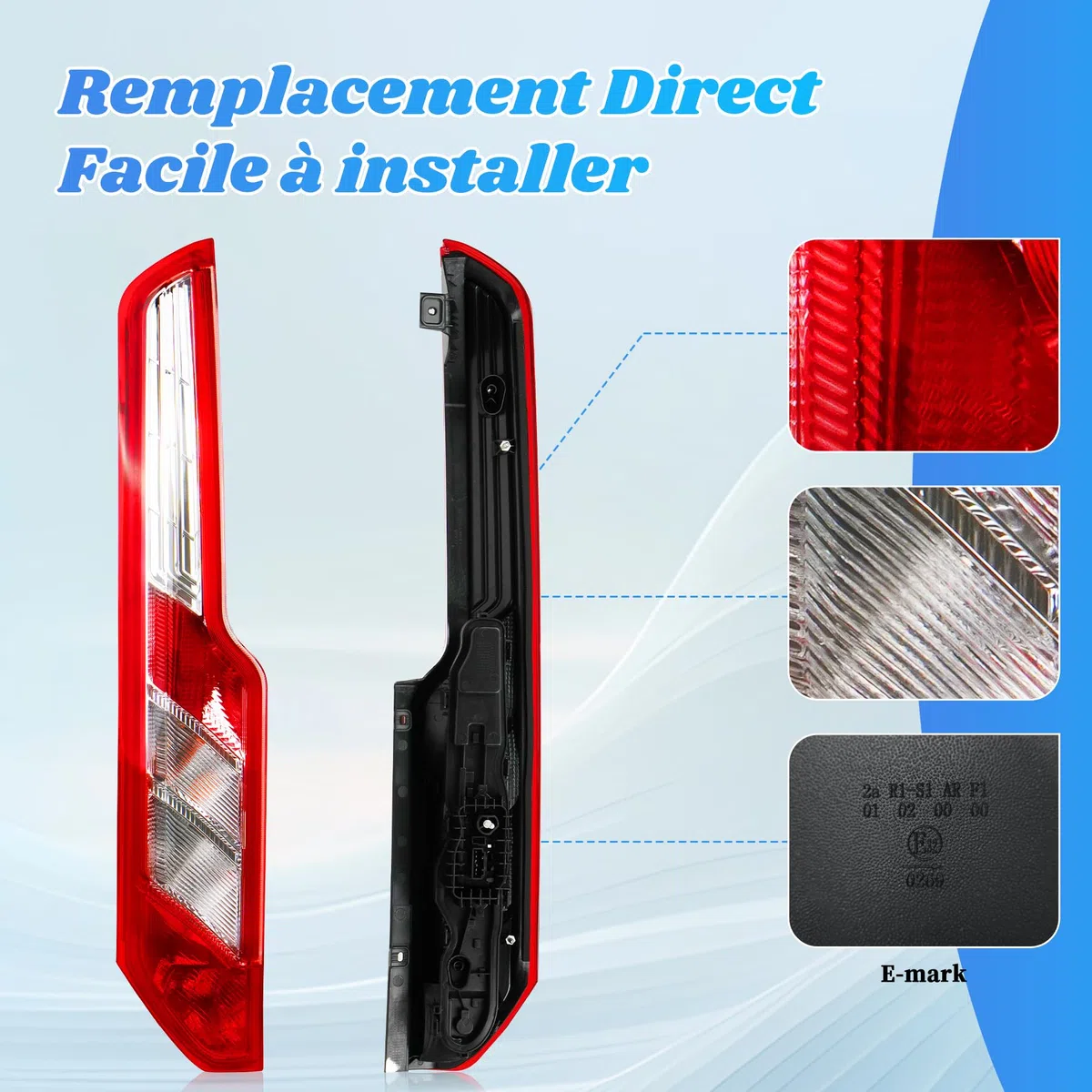 Luz Trasera Izquierda para Transit Custom V362 (F3, FY, FZ 2012-2023, Luz Trasera para Tourneo Custom V362 (F3) 2012-2023 Repuestos 1778451/2411271