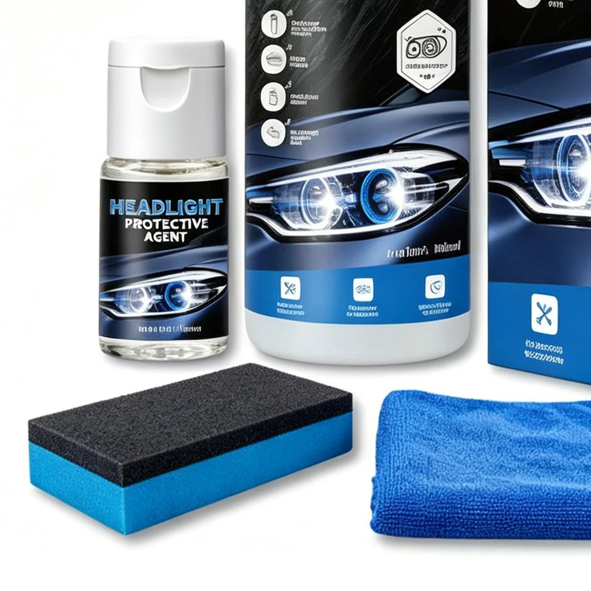 Restaurador De Faros De Coche - Solución Protectora Solar De Larga Duración | Líquido Limpiador De Faros Automotriz | para Conductores Expertos Y Principiantes, Uso En Taller, Desplazamientos