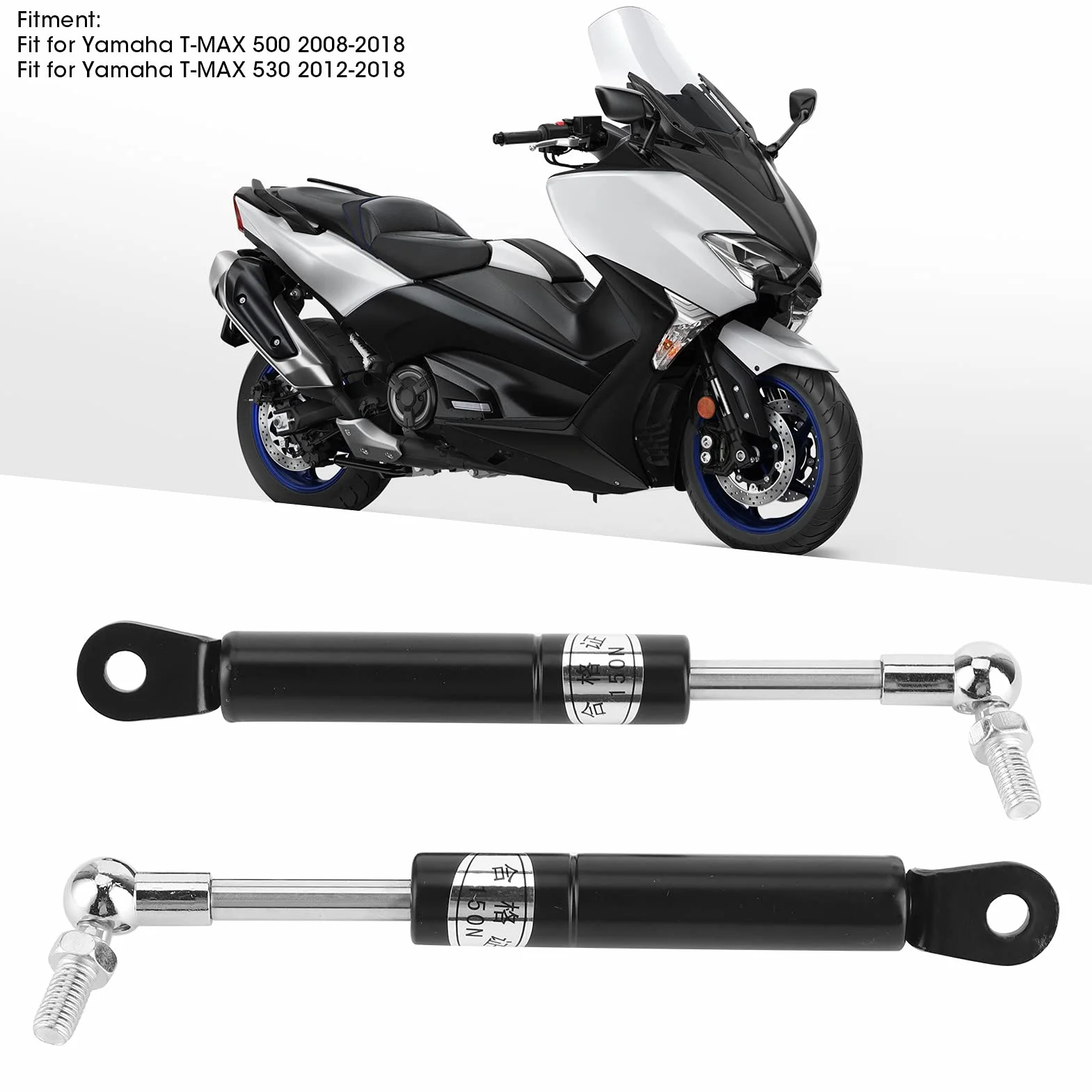 Tbest, Otros 2 uds., Amortiguadores de Elevación de Motocicleta, Resorte de Gas para Sillín, Apto para T-MAX 500/T-MAX 530