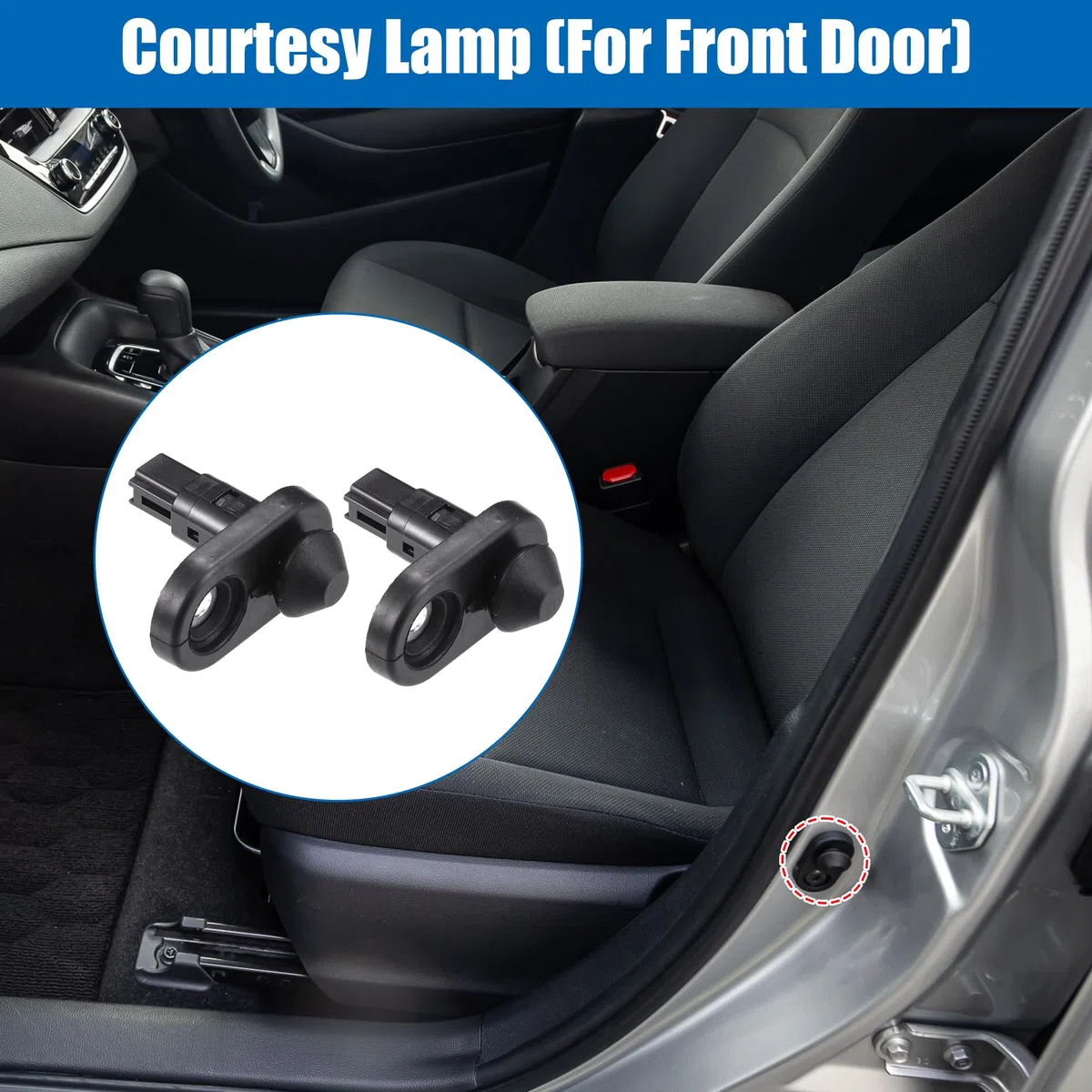 Motoforti Interruptores De Luz De Puerta Delantera Para Toyota 2 Uds | 2Uds., Negro/Plateado, Metal/Plástico, OE:8423152010/8423160070, Delantera, Para 4Runner, Corolla, FJ Cruiser, Camry