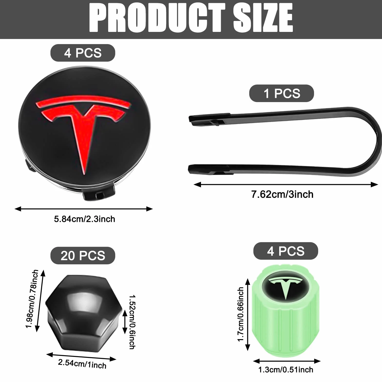 Kit de Tapas de Rueda con Logotipo Plateado para Modelos 3, Y, S, X - Cubo Tesla