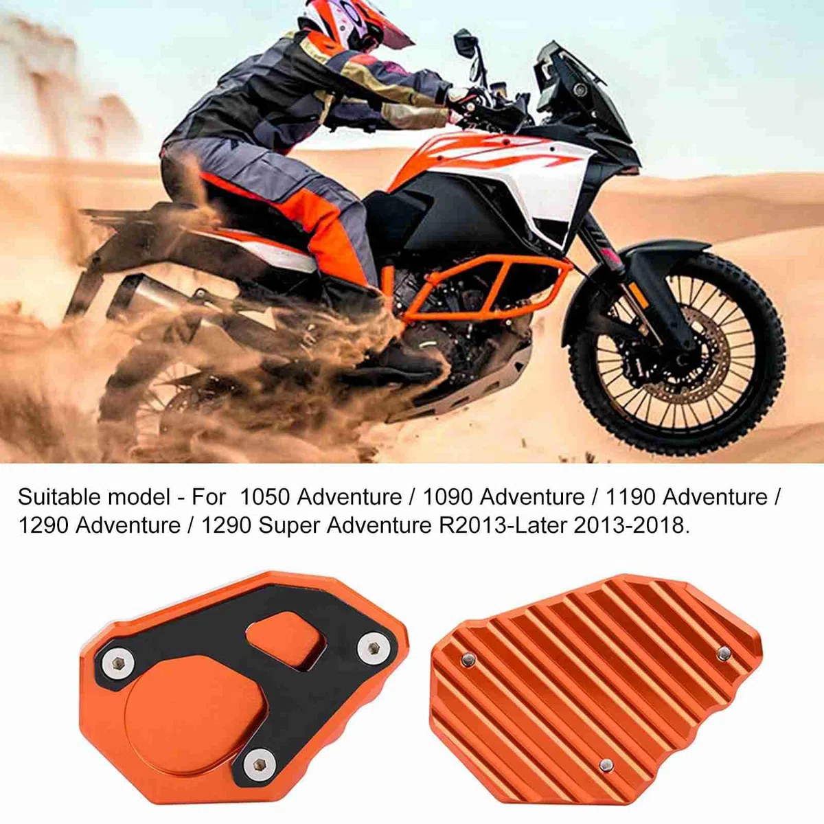 Almohadilla de Soporte Lateral para Motocicleta, Placa de Soporte Profesional para Motocicleta, Fácil de Instalar, Ampliadora de Soporte Lateral para 1050/1190/1290 Adventure Super