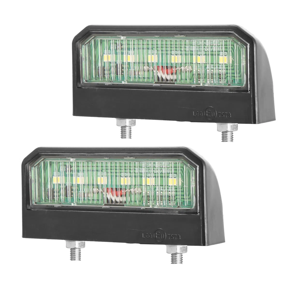 2 lámparas LED de 12/24 V para matrícula, 6SMD LED para matrícula de coche, luces blancas frías, lámpara de matrícula impermeable, sumergible para caravana, tractor, furgoneta, camión