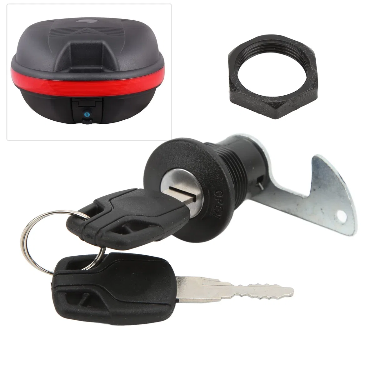 Cerradura Trasera para Maletero de Motocicleta, Akozon Universal Cerradura de Cola de Ajuste de Scooter Aluminio Plástico para Baúl de Almacenamiento de Motocicletas Eléctricas(#2)
