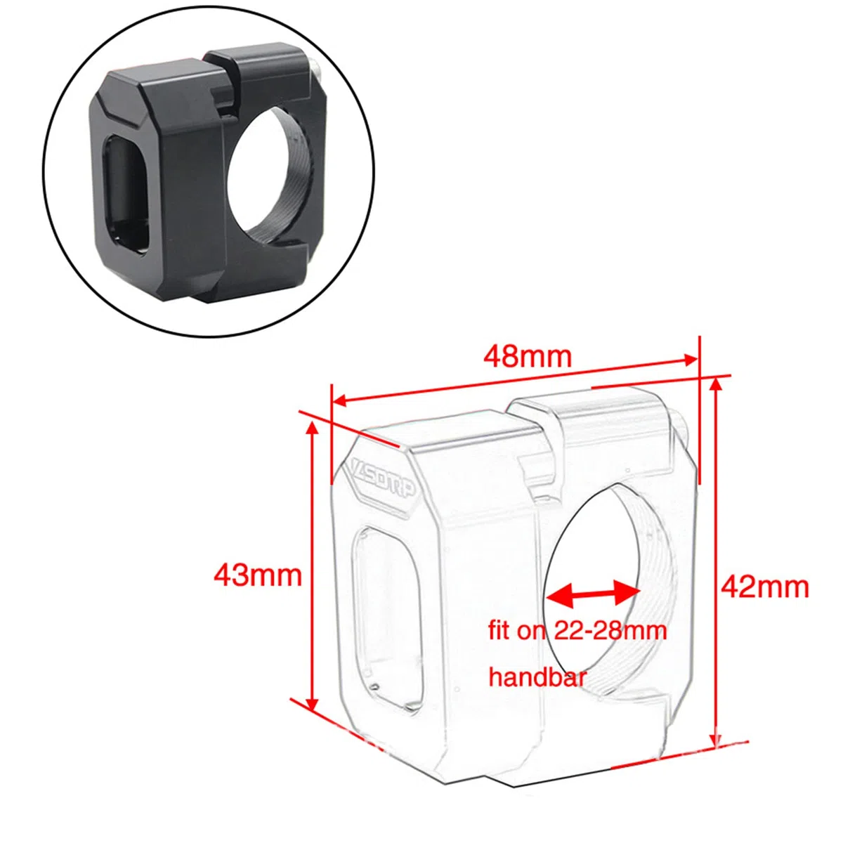 Speed Gear - Soporte universal para indicador de marcha de motocicleta, para la mayoría de motocicletas con un diámetro de manillar de 22 mm a 28,6 mm