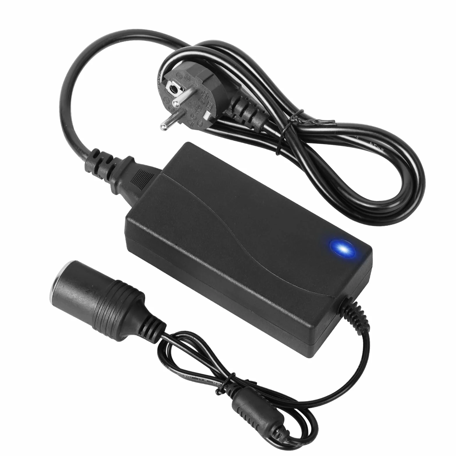 Transformador de tensión de 230 V a 12 V, Adaptador de alimentación para Coche, 5 A, 60 W, para Aspiradora de Coche, Compresores y Frigoríficos