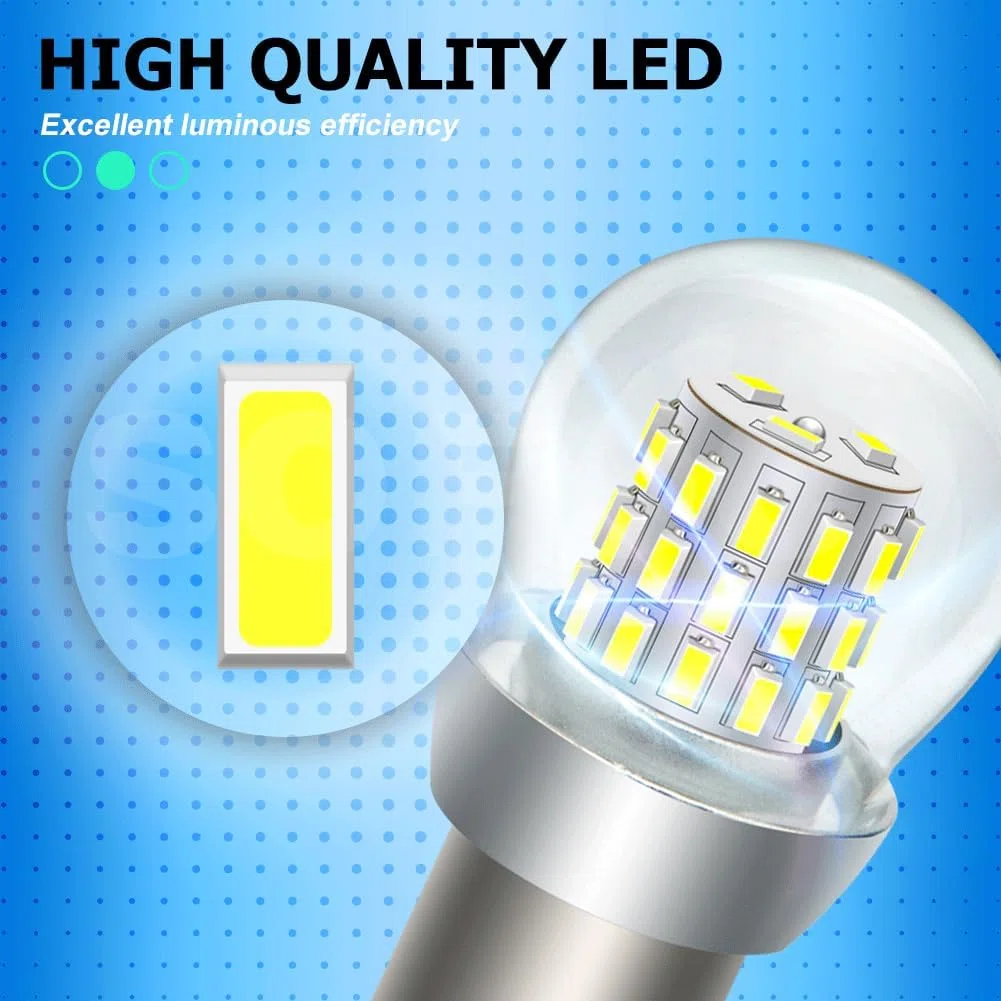 SOFOC PR21/5W BAW15D Bombilla LED 6V 12V DC Blanco Luz Reversa DRL Luz Domo Para Automóvil Autocaravana Cámping Barco etc. 3014 39SMD 1000Lm Más Brillante 2Pcs
