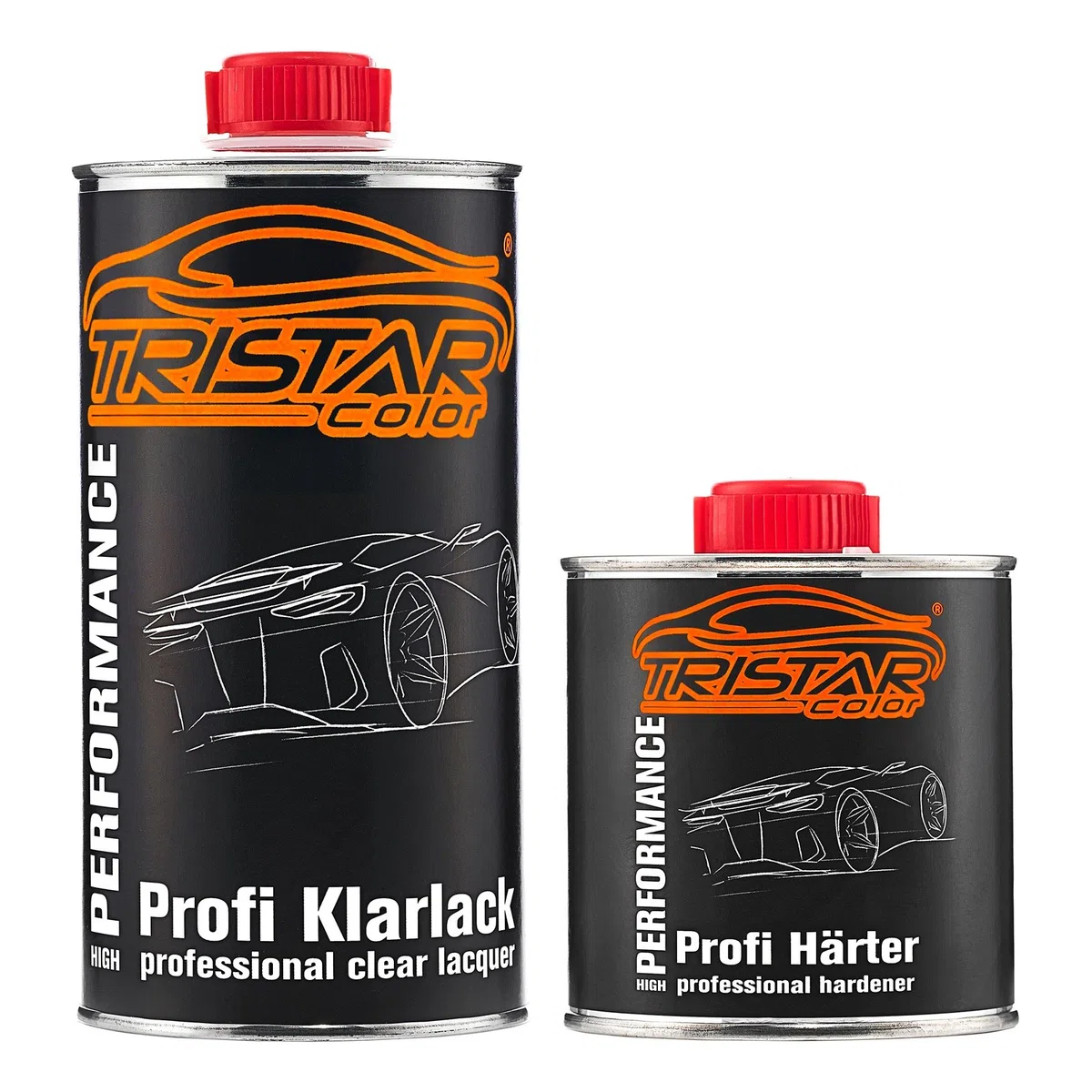 TRISTARcolor 0,75 litros pintura transparente de 2 componentes pintura de coche alto brillo HS incluido endurecedor
