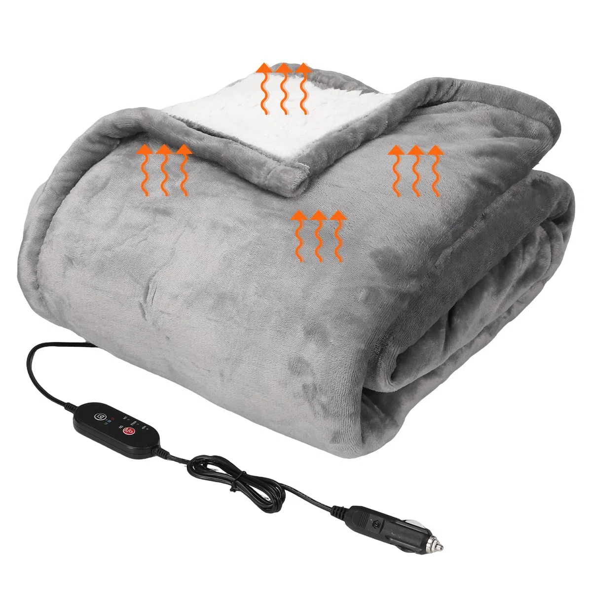 Manta eléctrica de coche de 12 V, calentamiento rápido y lavable a máquina, con función de apagado automático y 3 niveles de temperatura, adecuado para espalda, cuello y piernas