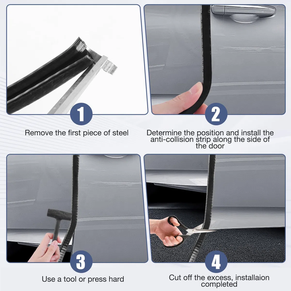 Protectores de Borde de Puerta de Coche 10M U Forma Coche Puerta Sello Protección de Borde Anti ChoquesApto para Coches, Camiones, SUV, ATV, UTV (Negro) (Negro, 10M)