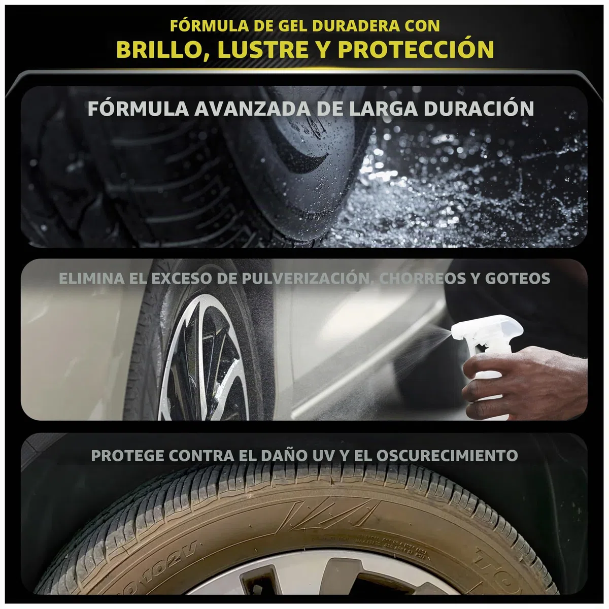 Meguiar's G7516EU Endurance Tire Gel - Abrillantador de neumáticos, 473 ml.