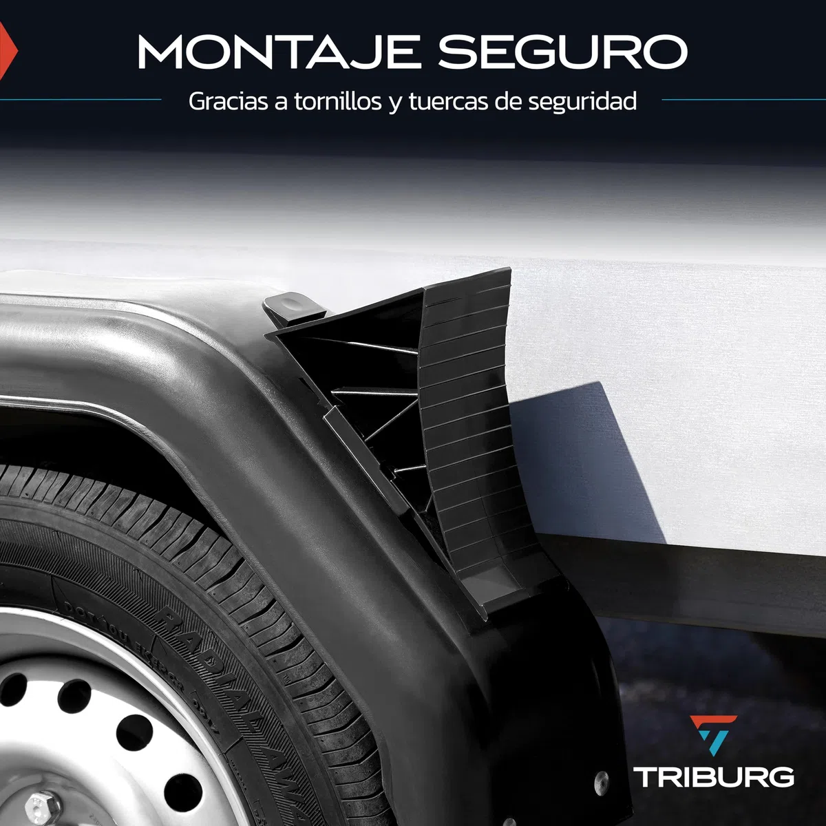 TRIBURG Calzos de Rueda Incl. Soporte [Juego de 2] y Material de Montaje - Calzos para Remolques y Caravanas