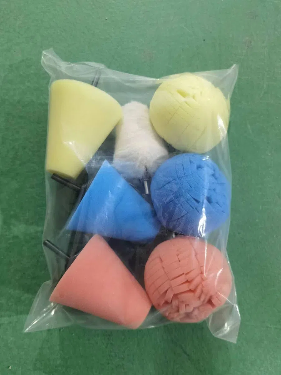 Almohadilla de pulido, Kit de Pulido, 7Pcs Almohadilla de pulido con forma de bola de espuma de metal de 100 mm para llantas de aleación y puntas de escape Cuidado de las Automotriz Ruedas-X00601MIX1