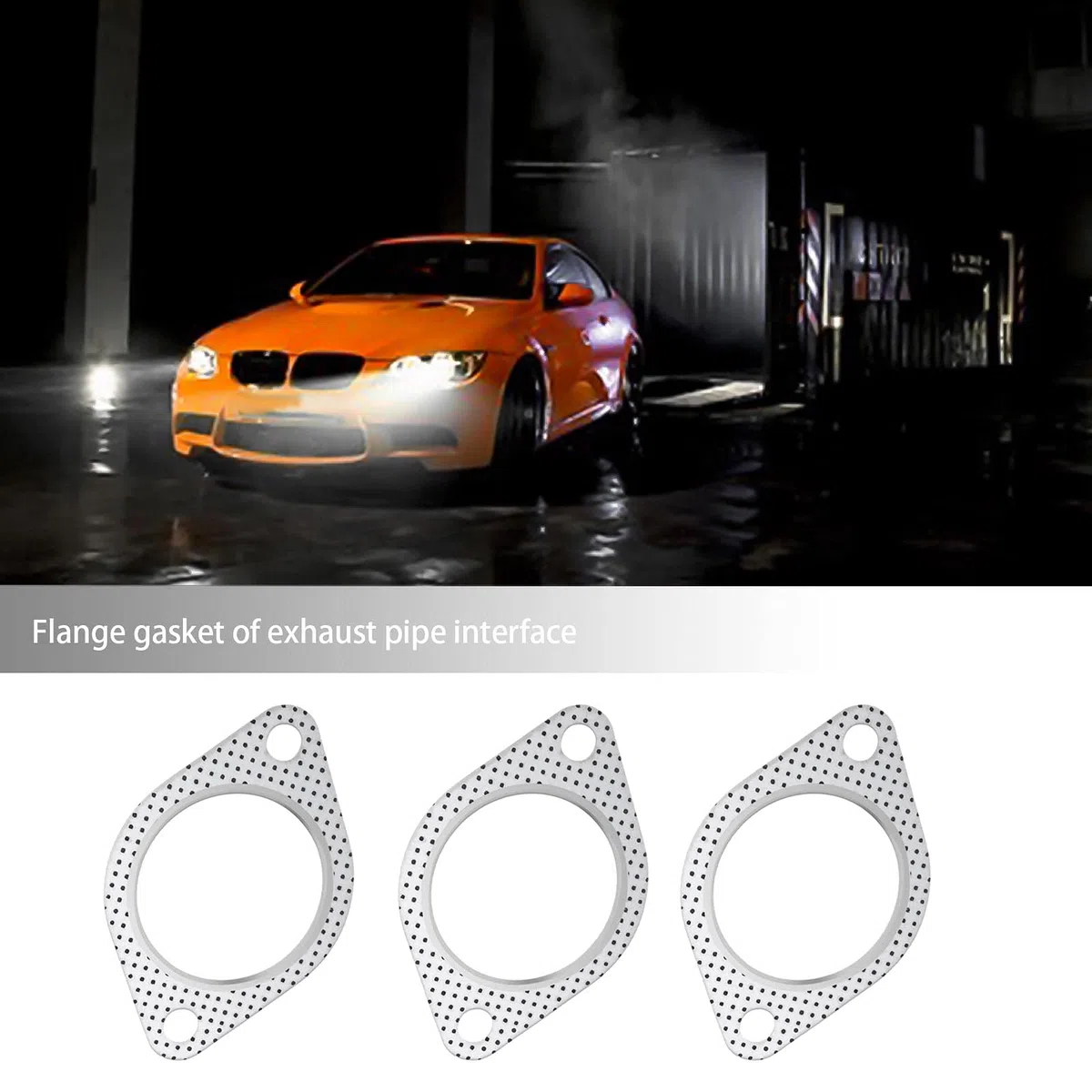 EMSea Junta de Escape de 5 Uds. 2,5 Pulgadas Junta de Metal para Tubo de Escape con Anillo Reforzado Brida de 2 Pernos de 100mm para Tubo de Escape de Coche