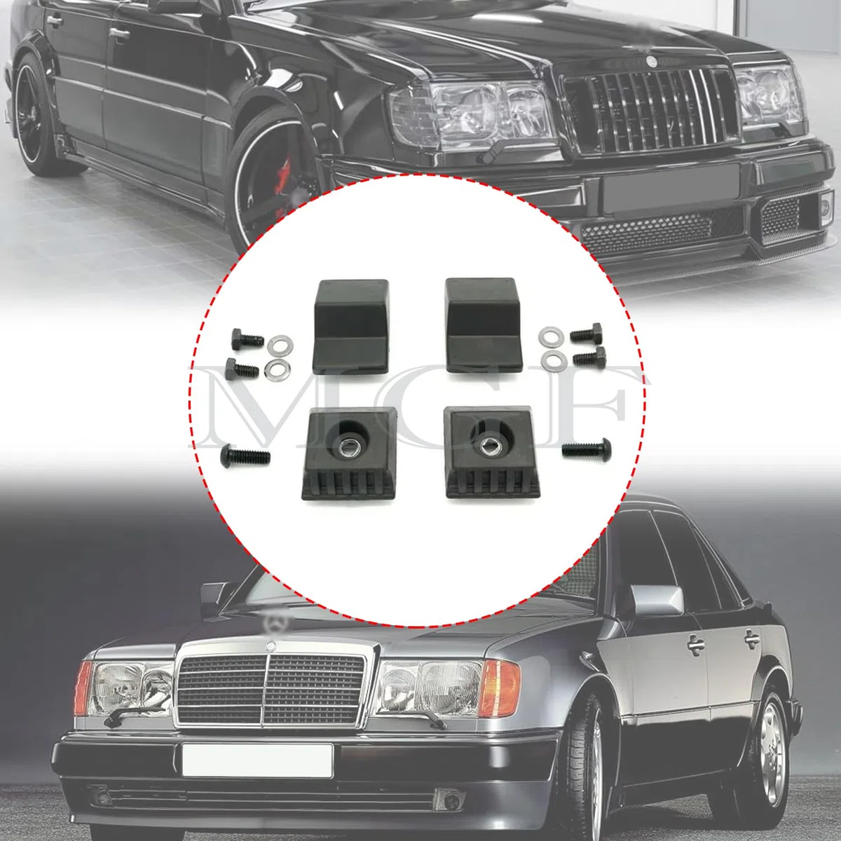4 topes de tope para portón trasero con tornillos de repuesto compatibles con Mercedes W124 A124 C124 S124 S124 Tope para maletero de coche, cronómetro de goma A1247580144 1247580144