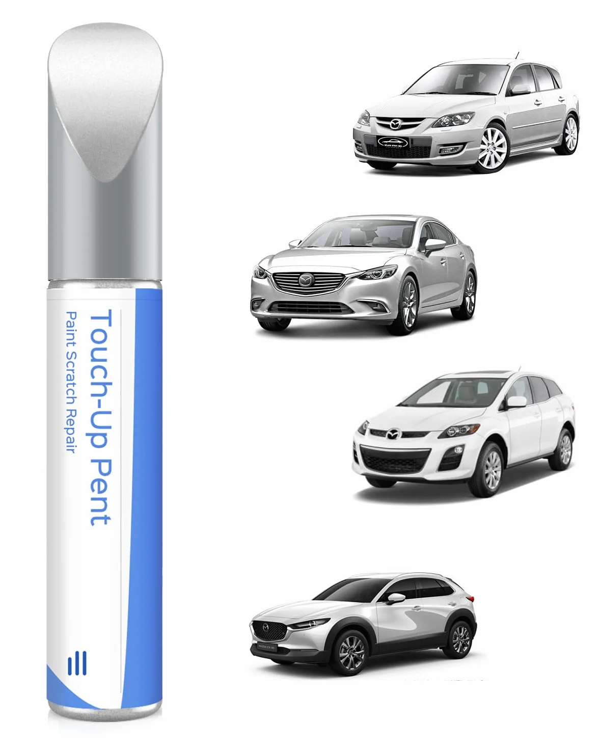 Lápiz de retoque para Mazda 25D/26G Snowflake White Pearl Tricoat – Conformidad exacta para chips y arañazos