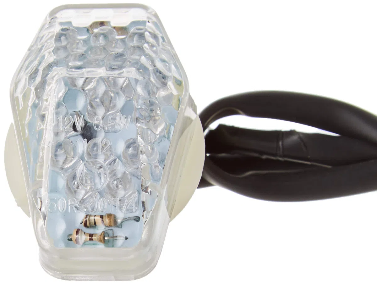 Puig 4488K Intermitentes led homologados con carcasa negra y tulipa ahumada diseño compacto y aerodinámico para moto, Laser