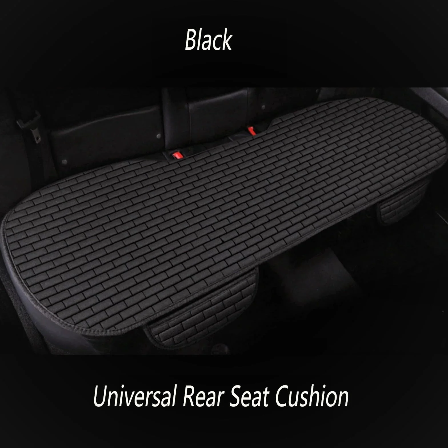 Cojín Asiento Coche Funda,1 PCS PU Cuero Impermeable Coche Funda Protector Para Asiento Trasero, Negro Protector Asiento Coche, Para Coche Oficina Hogar (134x50cm）