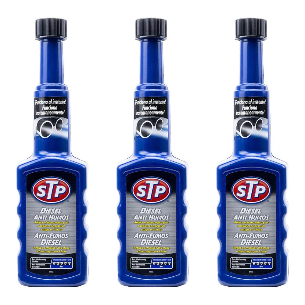 STP - Pack 3 Tratamiento Antihumos Diesel - Elimina Humo Negro y Emisiones Nocivas Rápidamente, Limpia Sistema de Combustible e Inyectores, Mantiene Eficiencia y Reduce Costos Operativos - 200x3 ml