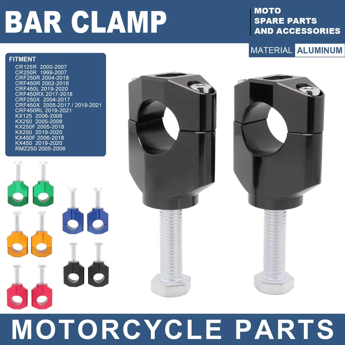Soporte de la Abrazadera de Montaje de la Abrazadera de la Motocicleta - CR125R 00-07 CR250R 99-07 CRF250R 04-17 CRF450R 02-18 CRF450RX 17-18 CRF250X 04-17 CRF450X 05-17 - (1 1/8" 28MM) (Negro)