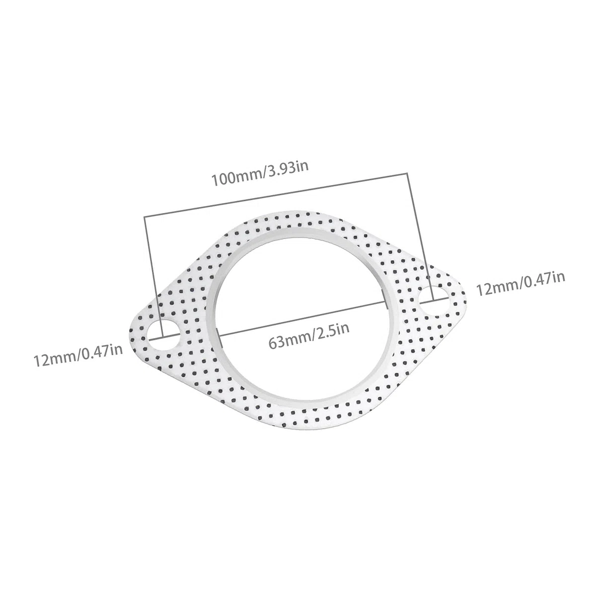 EMSea Junta de Escape de 5 Uds. 2,5 Pulgadas Junta de Metal para Tubo de Escape con Anillo Reforzado Brida de 2 Pernos de 100mm para Tubo de Escape de Coche