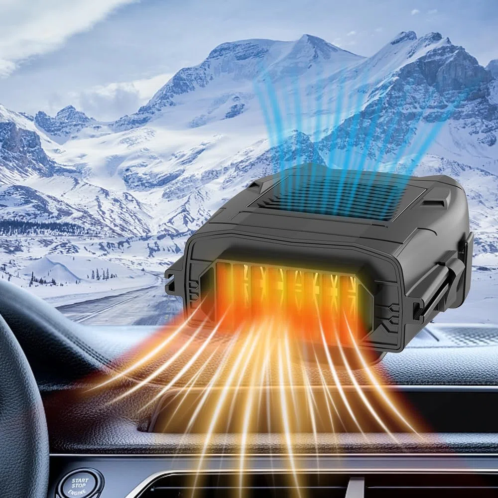 OBEST 4 en 1 Calefactor Coche mechero,Calentador Coche 12V,Car Heater,calefacción Coche Asiento,Descongelador de Parabrisas,antivaho Coche,Purificador de Aire, para Coches pequeños