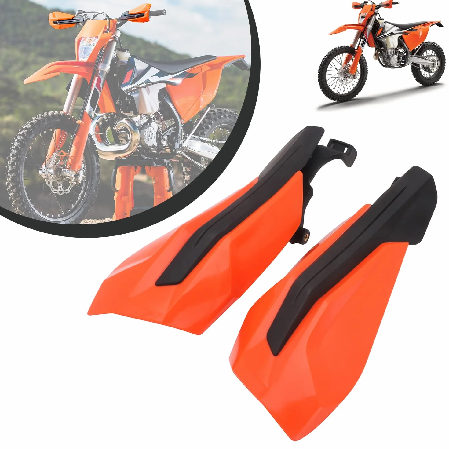 JFG RACING Paramanos Moto, Accesorios Moto Cubre Manetas Moto Paramanos Motocross Protector Manos Moto para KTM SX SXF EXCF 50 65 85 125 150 250 350 450 500 2017-2020 XCW XCF XC-Naranja