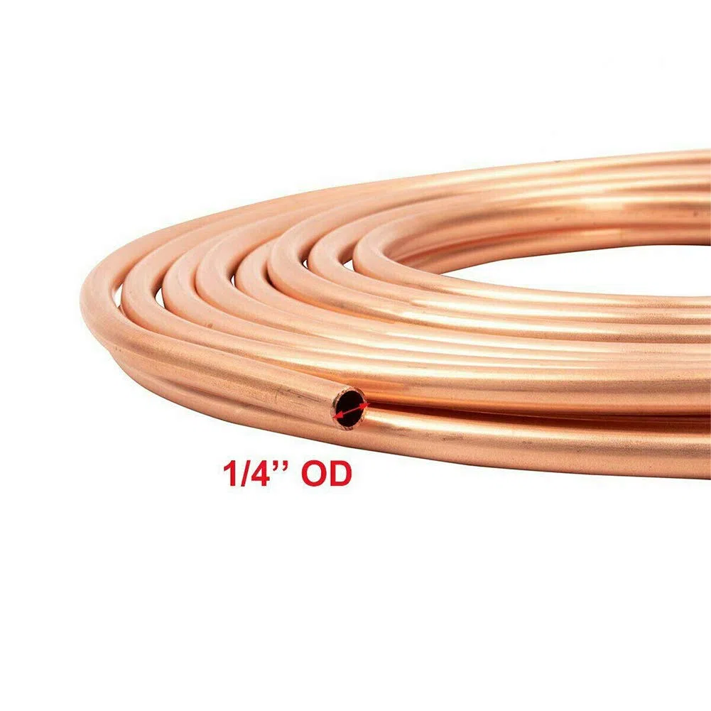 Tubo de freno de cobre de níquel Tubería de 25 pies 1/4 "Kit de línea de manguera de freno de repuesto de coche