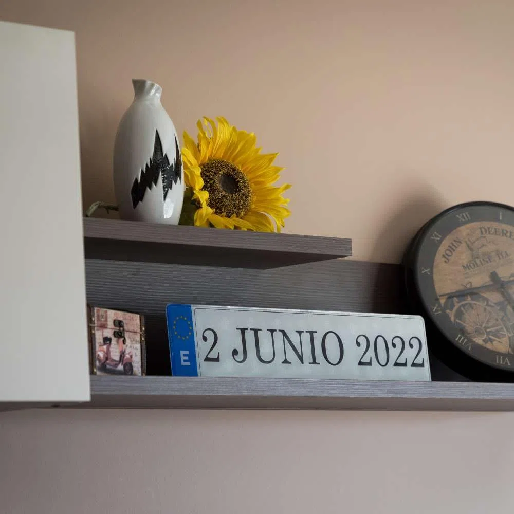 Matrícula Personalizada Nombre Fecha acrílica de Decoración (52 X 11CM)