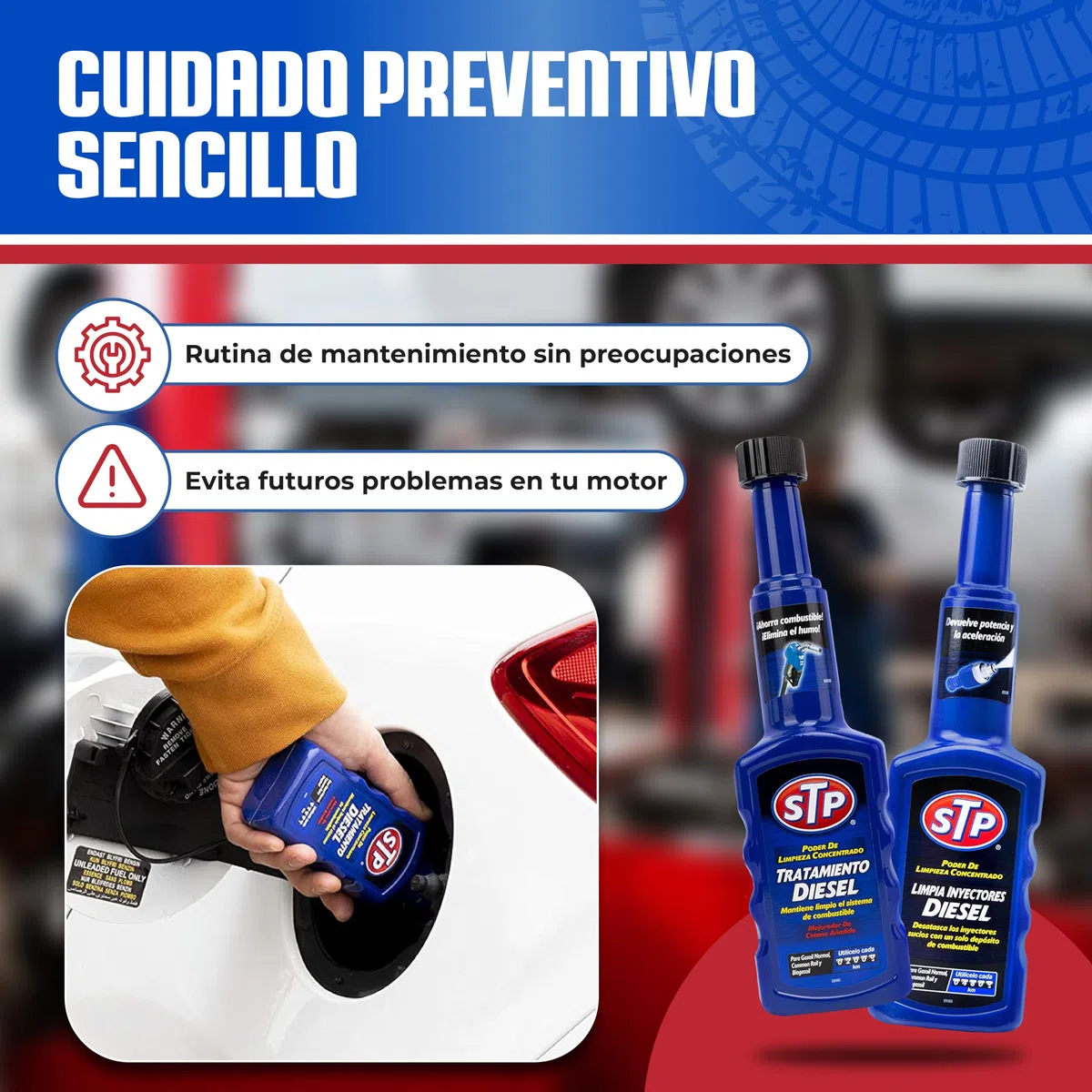 STP Limpia Inyectores Diesel + 3 Tratamientos - PACK DE 3+1 PRE ITV DIESEL 1 HORA - Reduce emisiones, ahorra combustible y mejora el rendimiento, 4X200 ml, El embalaje puede variar