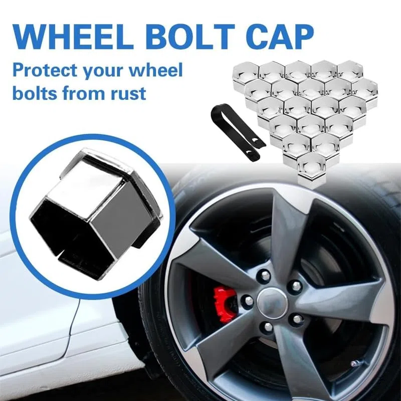 20 Piezas Cubretornillos Ruedas Coche para Citroën Berlingo 2018-2024, Tapones Tornillos Rueda Plata Cromado Fundas de Tuercas para Auto,17mm