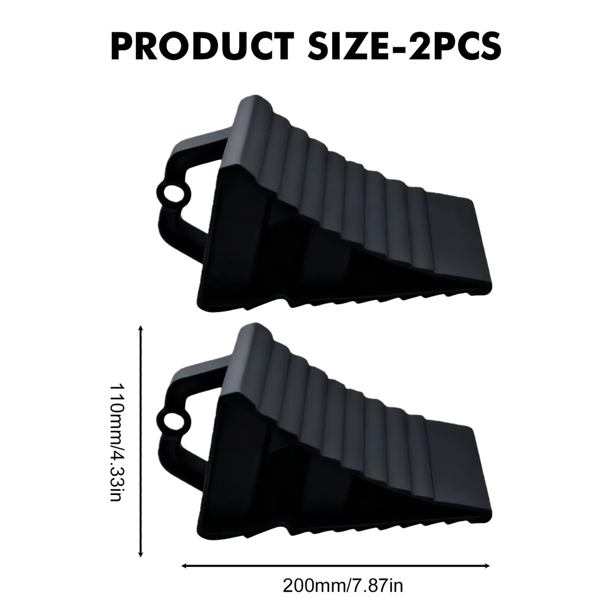 Cuña de rueda con mango: 2 piezas Negro antideslizante Portátil Cuñas para remolques, 20x12x11cm Plástico Cuña de rueda Cuña de freno, Cuñas para caravana, Cuñas de freno para remolques para