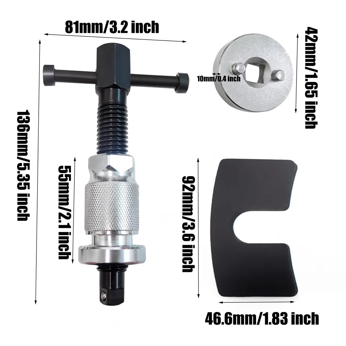 1 Sets Reajustador Universal De Pistones De Freno,Calidad del Acero Reajustador De Pistones De Freno,Separador Pistón del Disco Freno,Herramienta de Freno de Coche para Muchos Coches
