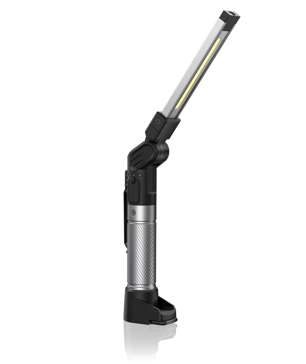 HOTLIGH Linterna Taller - 800 Lúmenes Linterna LED Recargable con Diseño Plegable Multifuncional, 2200 mAh Luz Portatil LED Bateria, 3 Modos de Iluminación Luz Recargable, 1 Paquete