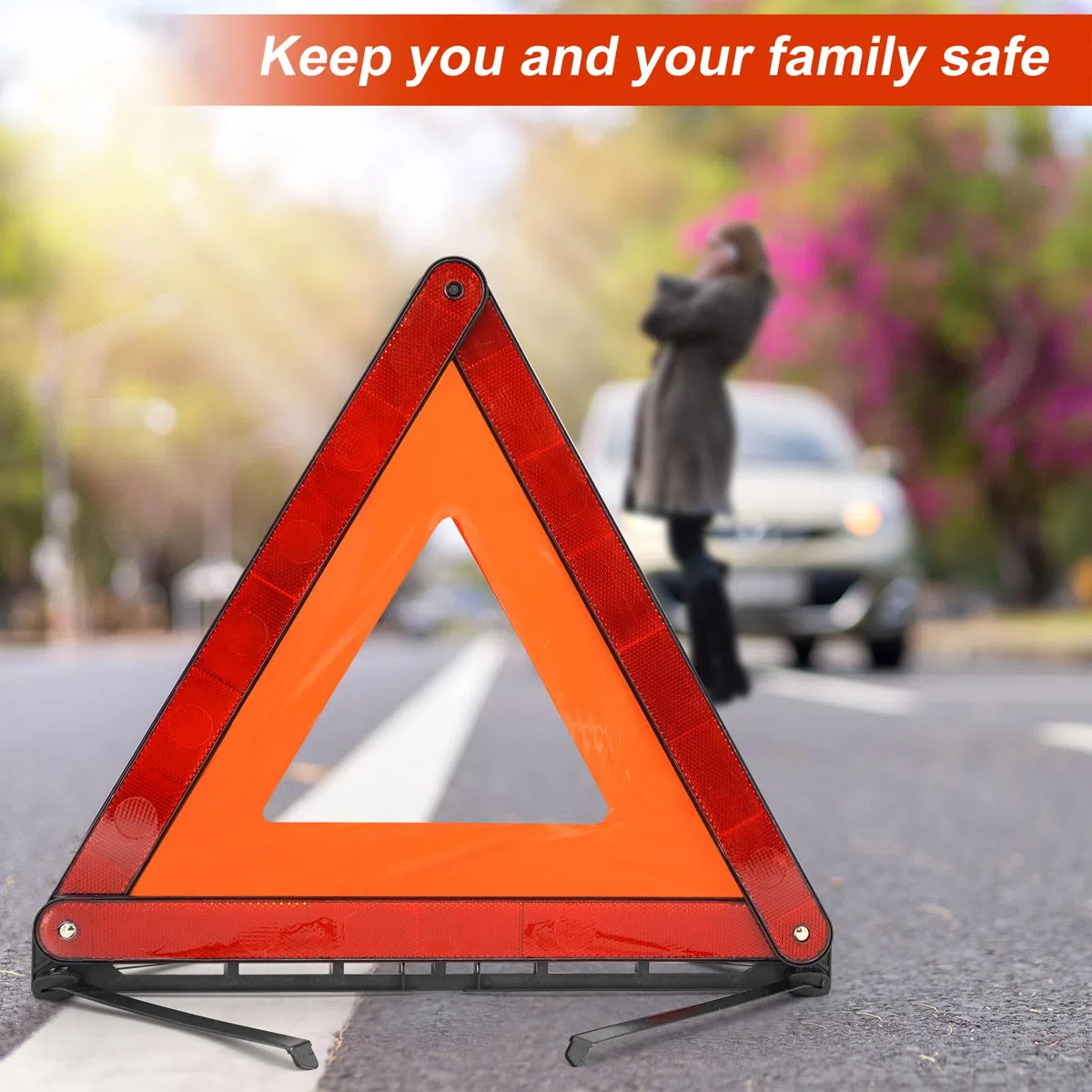 Triangulos Coche Homologados, riángulo de Advertencia Plegable, para Automóvil Emergencias y Averías