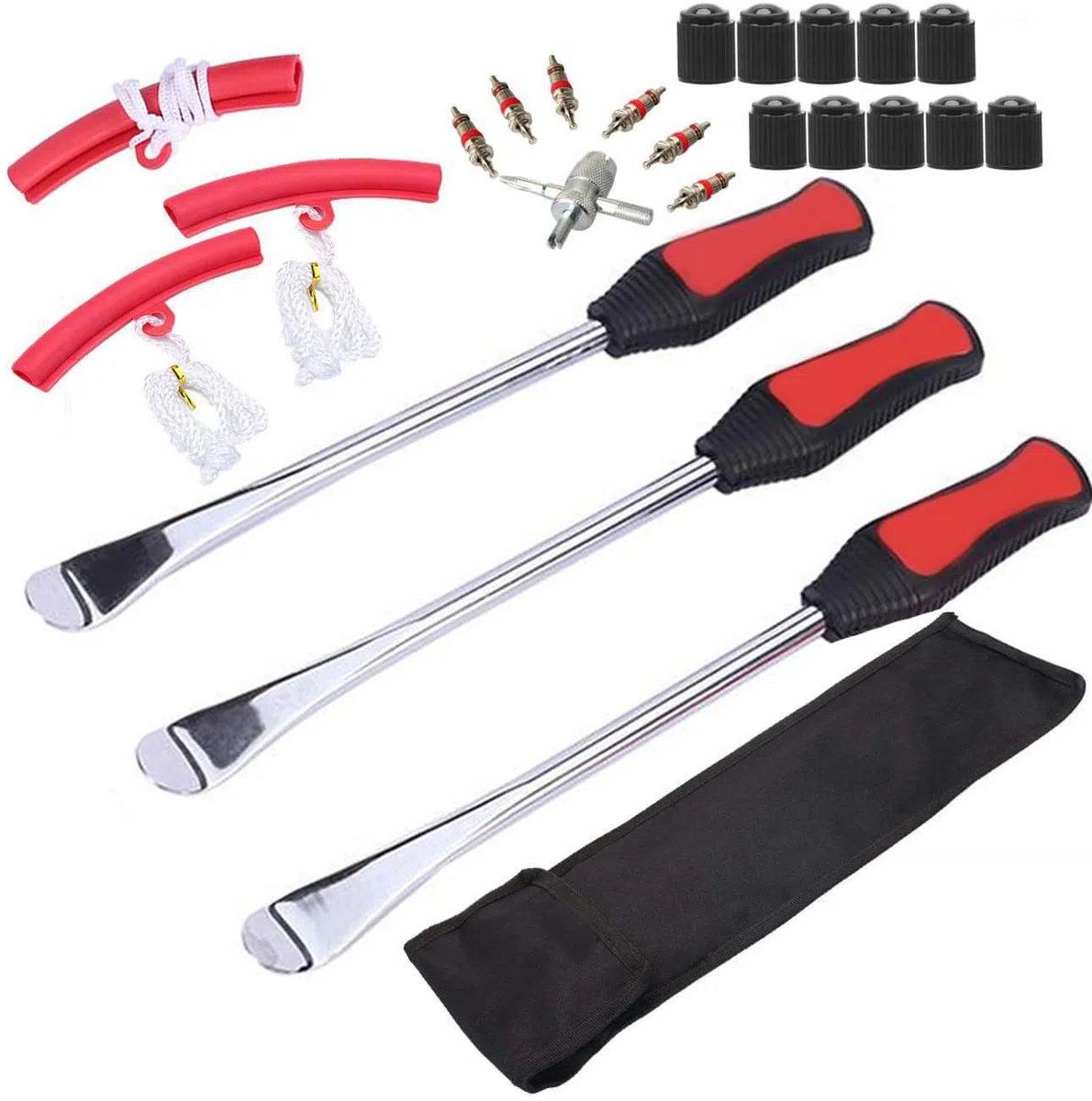 elevador de neumáticos, 36,8 cm palanca de montaje para moto, herramienta para montar neumáticos, palanca para neumáticos con herramienta en forma de cuchara con kit de 3 protectores para