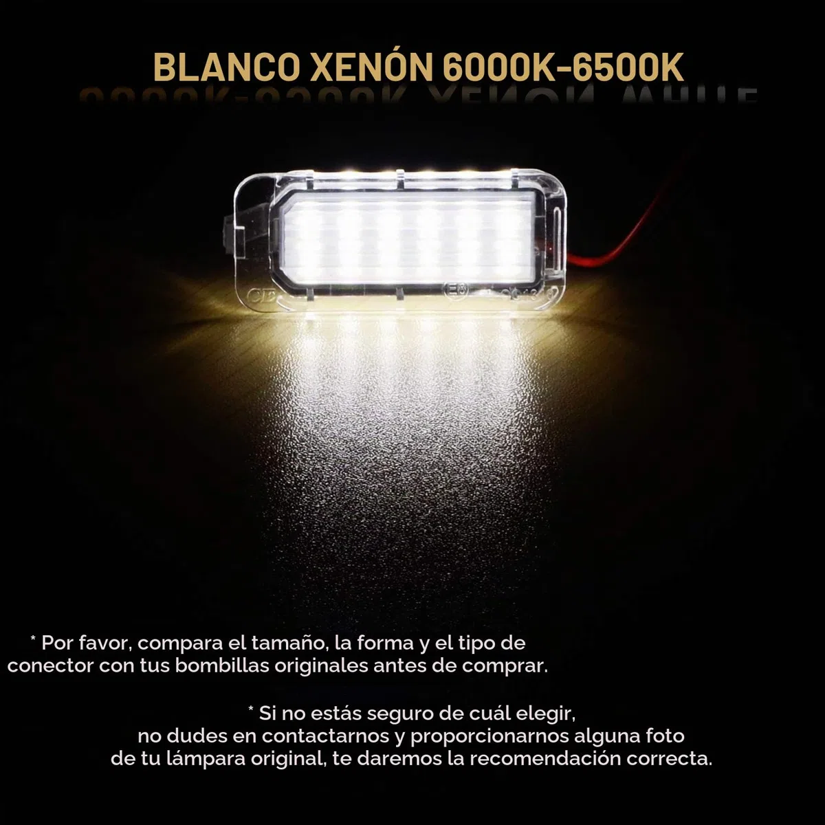 WinPower LED Luces de matrícula Lámpara Numero plato luces con CanBus No hay error 6000K Blanco Compatible con Fiesta6 BMax CMax SMax Focus2/3 Galaxy Ecosport Kuga2 Mondeo4/5 etc., 2 uds.